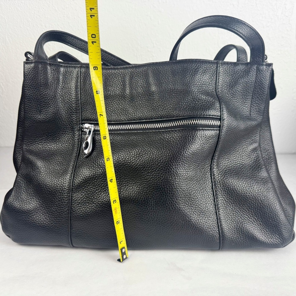Ellington Black Leather Satchel and Tote Bag Set Silver Hardware 2 Pieces - Picture 6 of 6